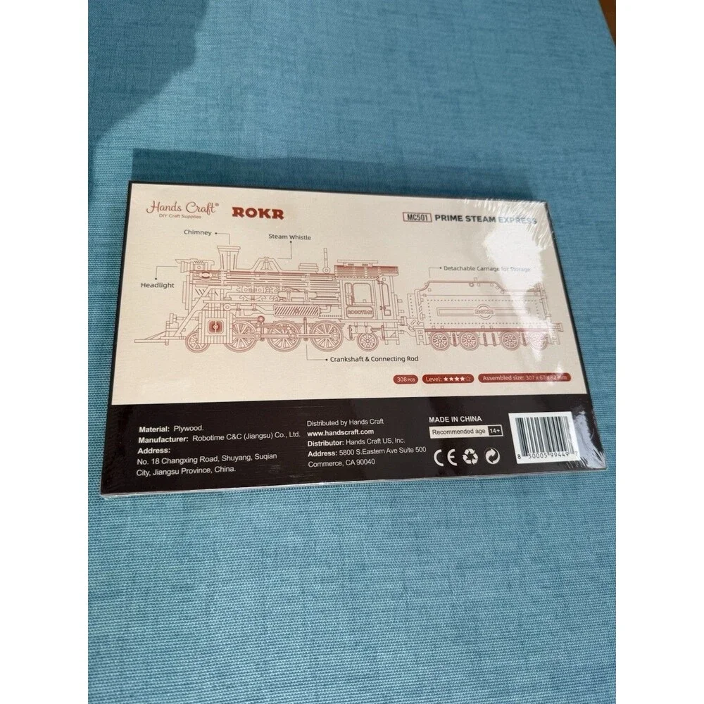 Rokr 3D Wooden Puzzle 1860s Prime Steam Express Train New/Sealed 1:80 Scale